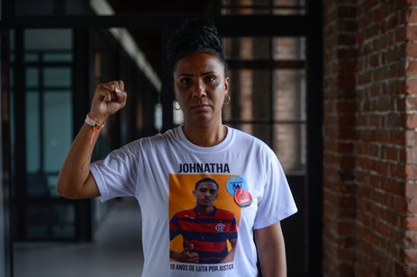 Rio de Janeiro (RJ), 20/02/2024 –A integrante do grupo Mães de Manguinhos, Ana Paula Oliveira durante o evento Escuta popular sobre letalidade policial e o impacto na infância, na Gamboa, na zona portuária do Rio de Janeiro. Foto: Tomaz Silva/Agência Brasil