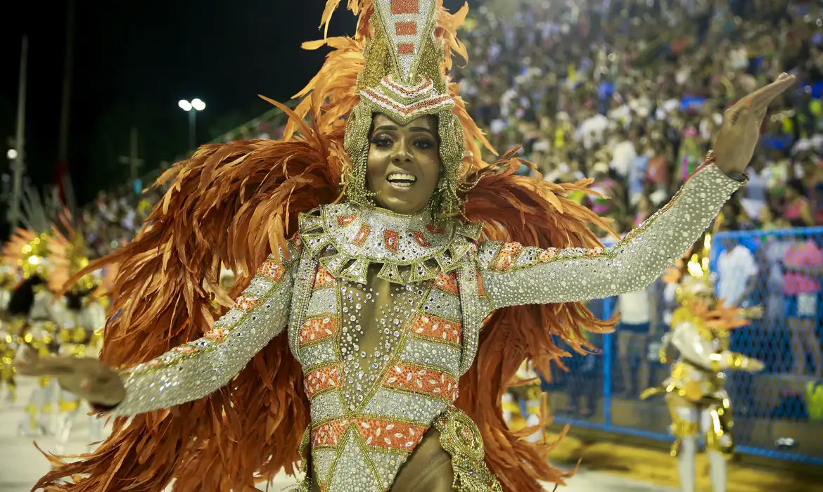 Desfile da Mocidade Indepentente de Padre Miguel, sexto lugar no carnaval do Rio de Janeiro.