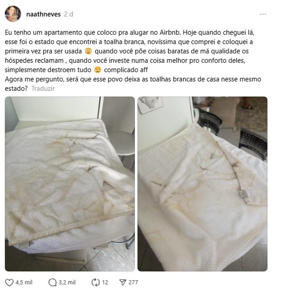 Captura de tela do post da anfitriã no Threads — Foto: Reprodução/Threads