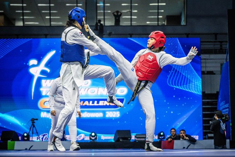 Coreia do Sul - 31/08/2025 -Brasileira supera campeã olímpica e vence Grand Prix de taekwondo  Maria Clara Pacheco ganha etapa do circuito pela segunda vez no ano. Foto World Taekwondo/Divulgação