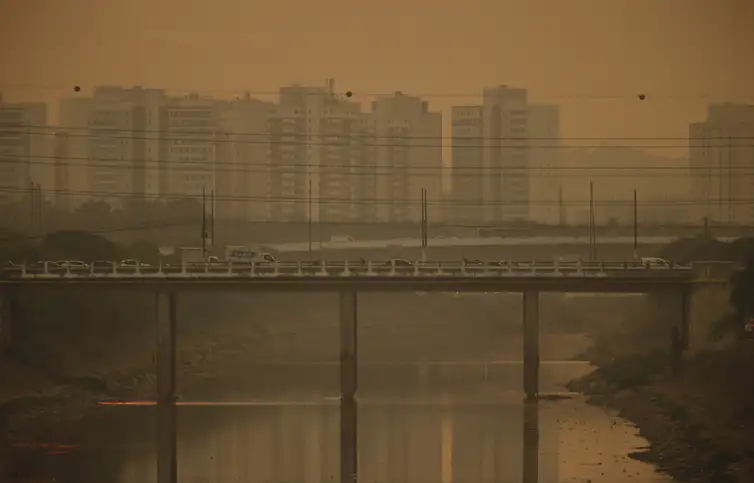 São Paulo (SP), 13/09/2024 - Poluição e qualidade do ar ruim na cidade de São Paulo, vista desde o Rio Tietê.    Foto: Paulo Pinto/Agencia Brasil
