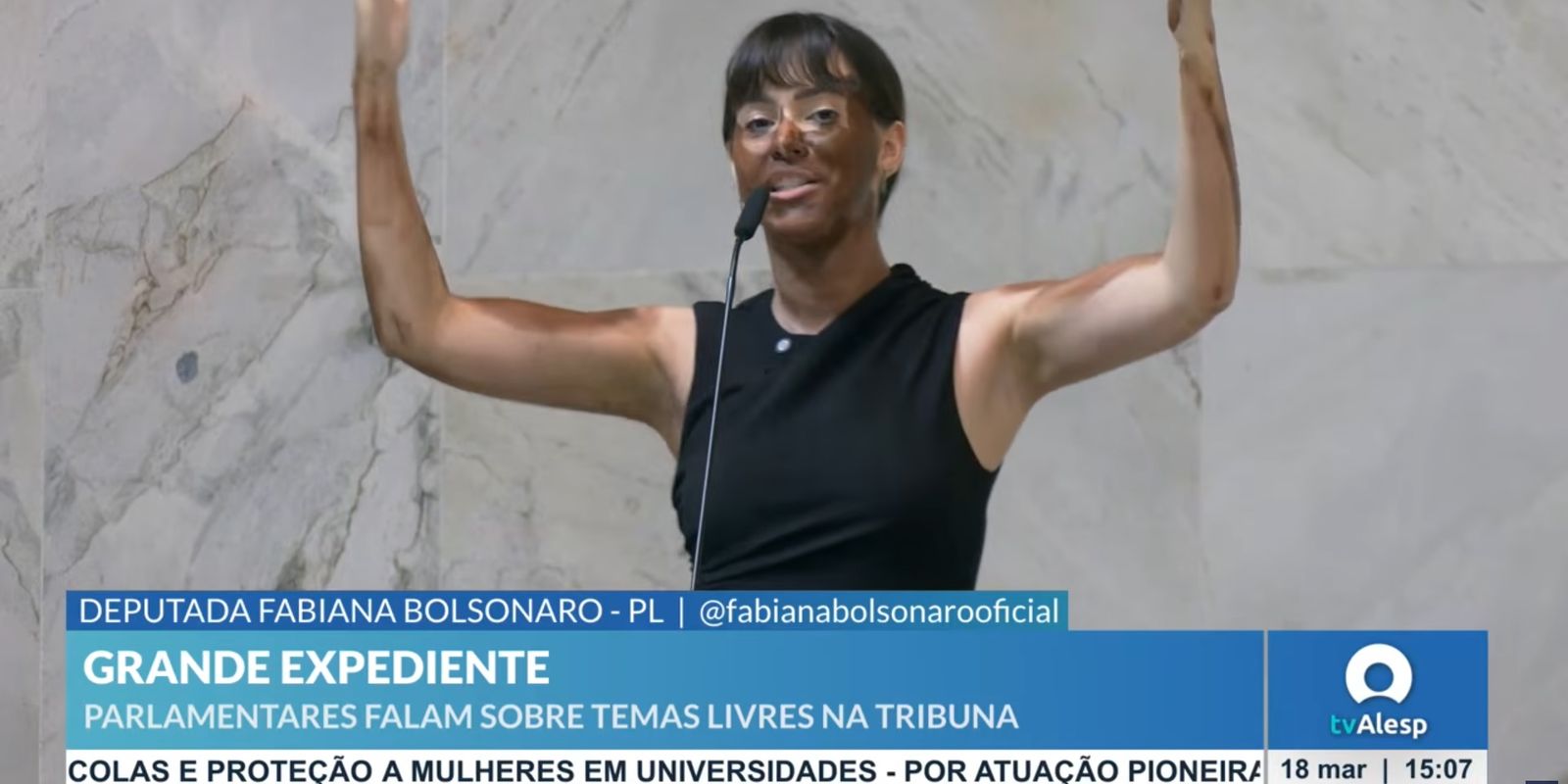deputada-do-pl-faz-blackface-na-alesp-para-criticar-erika-hilton