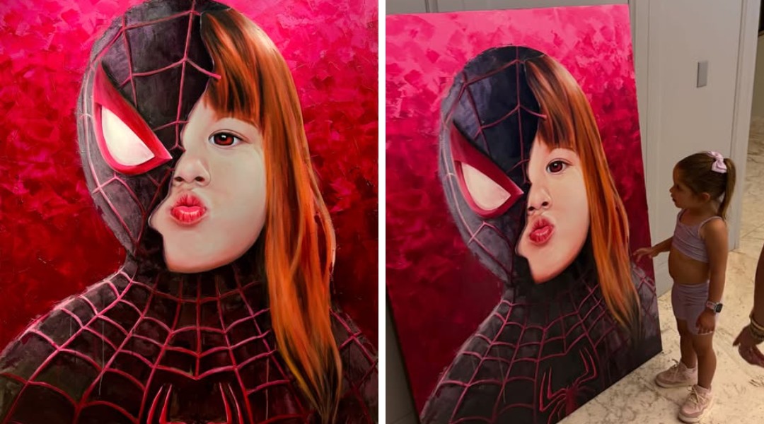 quem-e-o-artista-que-pintou-o-quadro-da-filha-de-virginia,-inspirado-no-homem-aranha