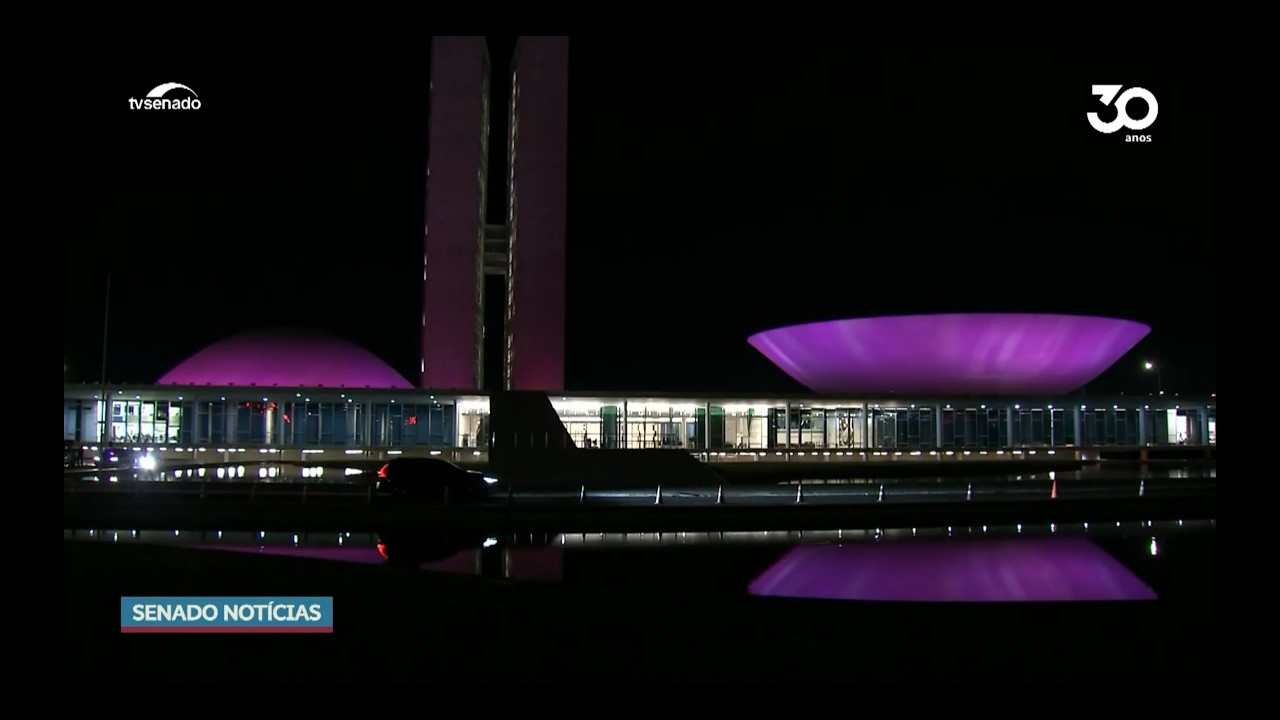 20-anos-da-lei-maria-da-penha:-congresso-nacional-se-ilumina-no-agosto-lilas