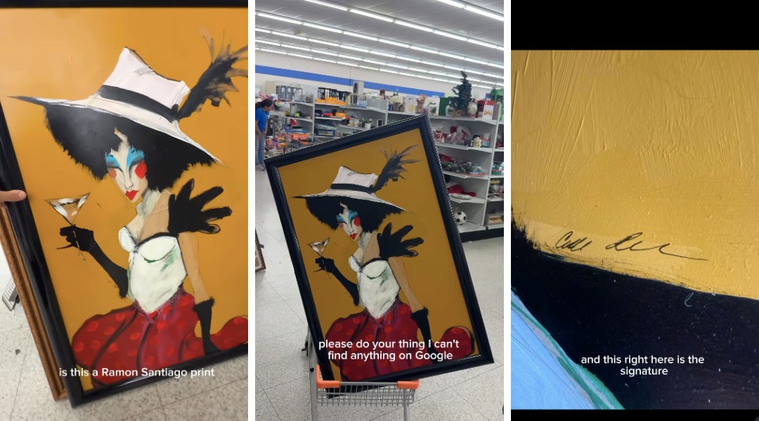 cliente-viraliza-ao-encontrar-quadro-de-r$-13-mil-em-brecho;-artista-se-oferece-para-criar-nova-obra