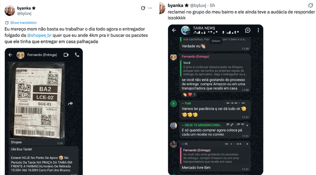cliente-diz-que-entregador-pediu-retirada-de-encomenda-a-4-km;-caso-viraliza-e-plataforma-o-bloqueia