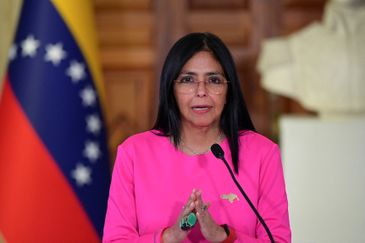 Presidente interina da Venezuela, Delcy Rodríguez, em Caracas  11/08/2025   REUTERS/Gaby Oraa