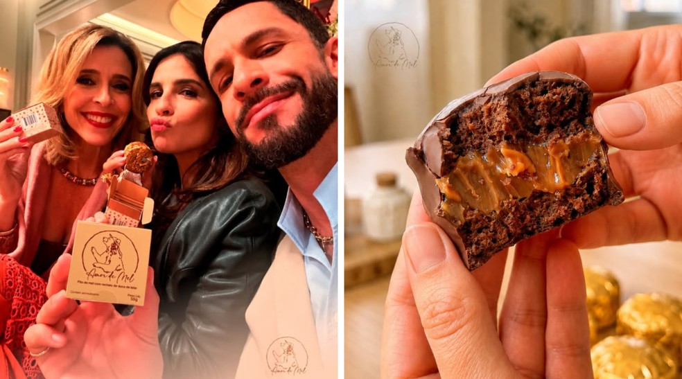 Elenco de Quem Ama Cuida provou o pão de mel de Herica e divulgou o produto nas redes sociais — Foto: @amordemell/Instagram/Reprodução