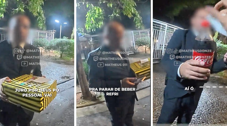 Entregador surpreende porteiro com refrigerante que veio faltando em seu pedido e viraliza nas redes